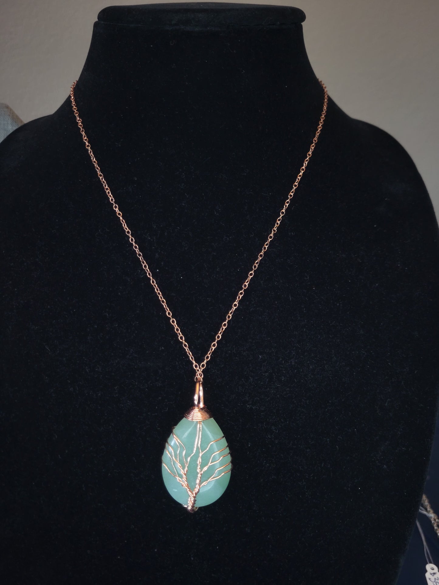 Wire Wrapped Tree of Life Aventurine Pendant