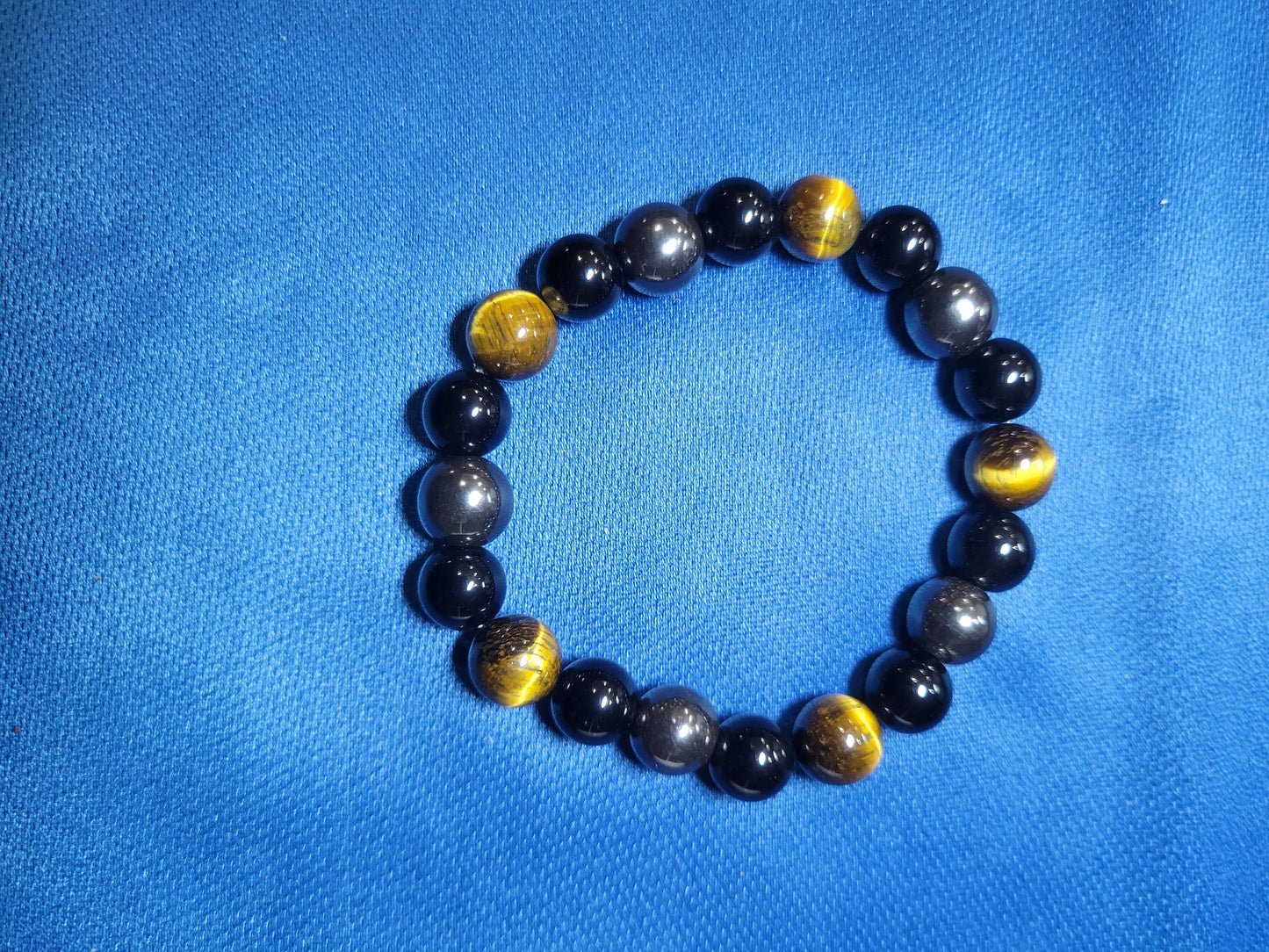 Triple Protection Bracelet (Tiger's Eye, Hematite, and Obsidian)