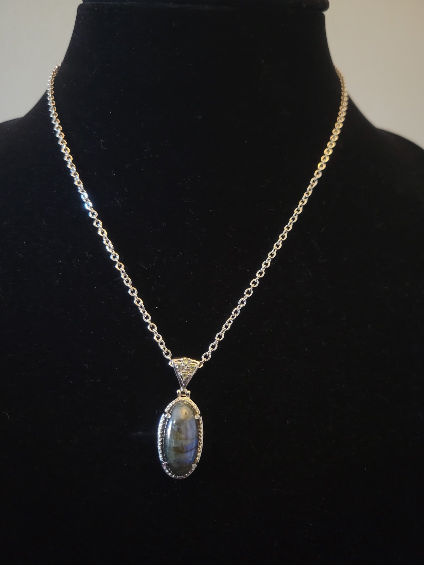 Labradorite & Peridot Stainless Steel Necklace