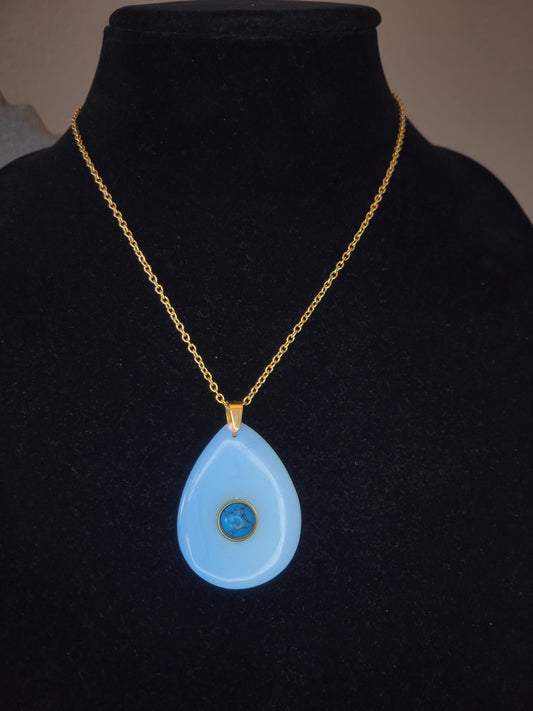 Opalite Necklace and Blue Howlite Pendant