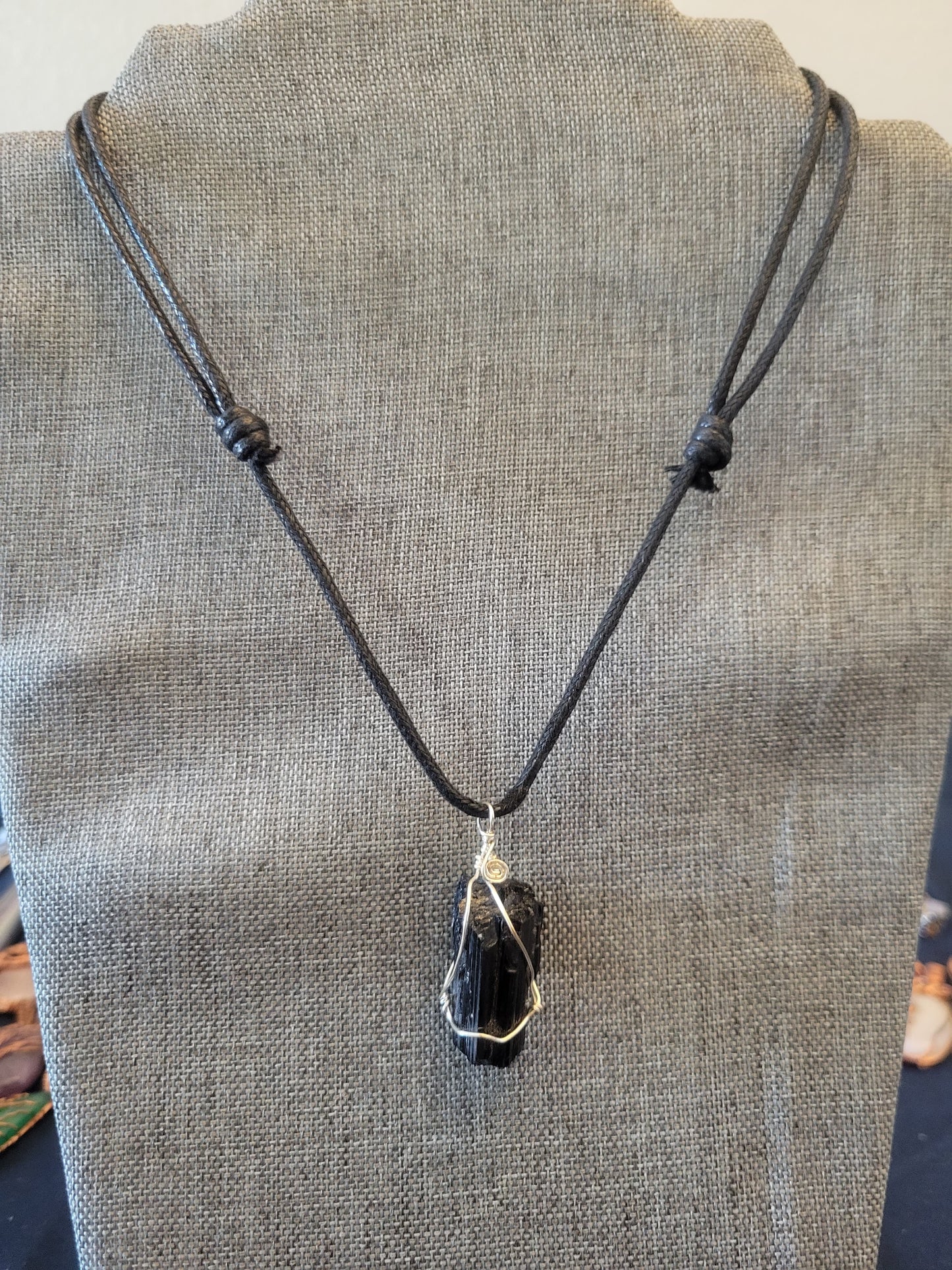 Silver Wrapped Tourmaline Necklace