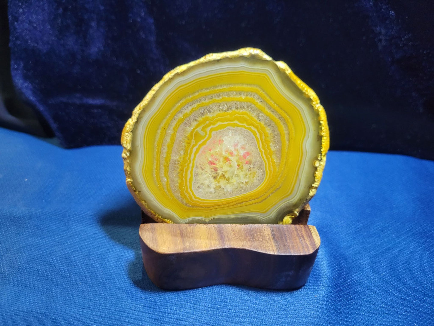 Agate Slice W/ Tea Light Stand